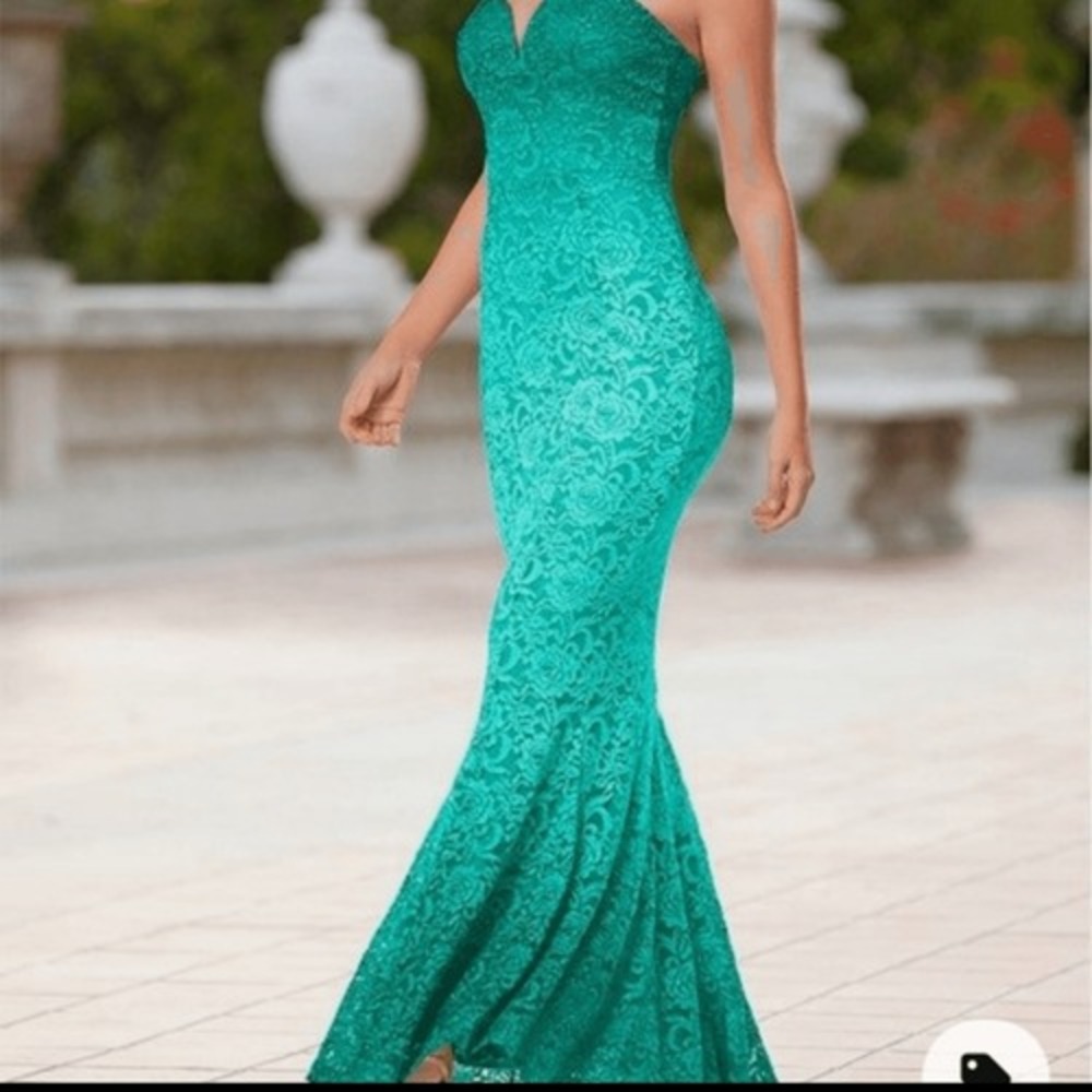 Venus Green Strapless Ombre Mermaid Dress, Rose Lace Size‎ Small